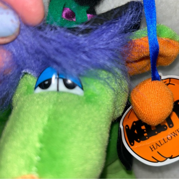 Kellytoy rat w/leather vest vintage halloween green purple orange paper tag 7" - Picture 6 of 13